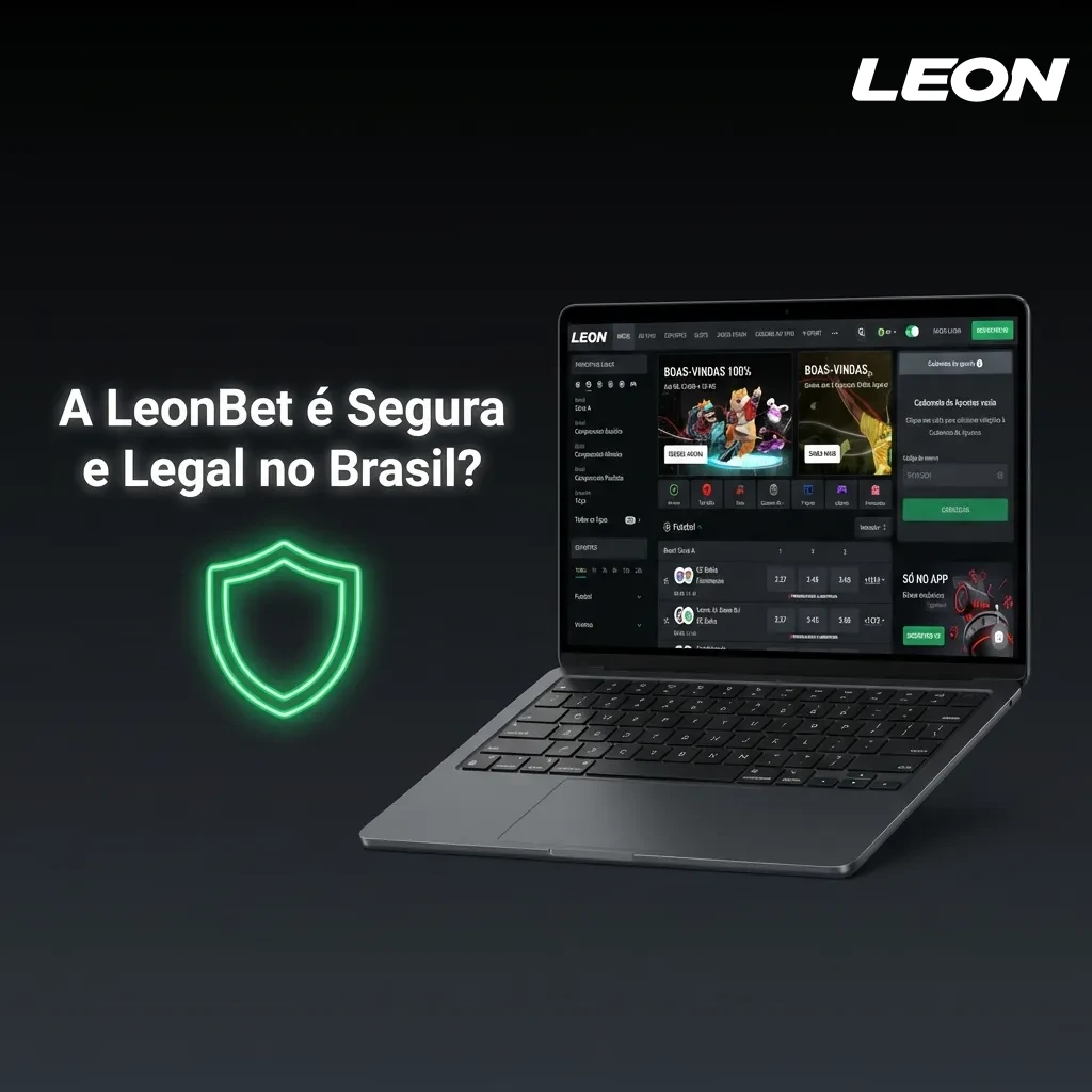 Interface do cassino LeonBet exibindo o selo de licença de Curaçao e o selo de segurança SSL para jogadores brasileiros.