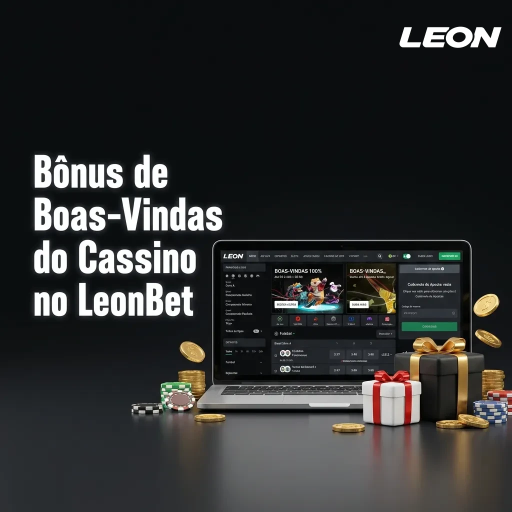 Bônus de boas-vindas do cassino LeonBet oferecendo até R$ 9.500 mais 120 rodadas grátis nos primeiros quatro depósitos com requisitos de apostas.