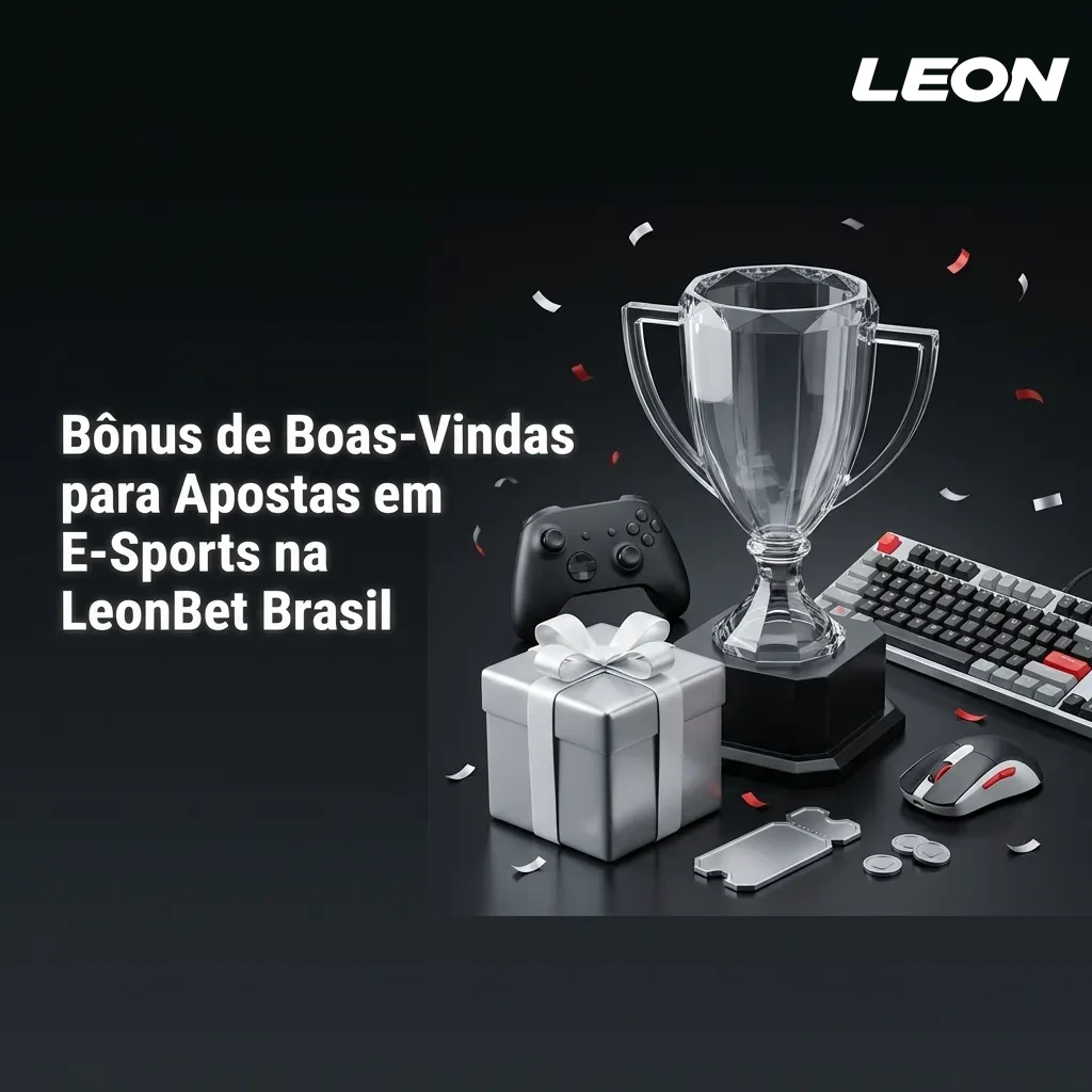 Bônus de boas-vindas da LeonBet Brasil de R$ 9.500 + 120 rodadas grátis para apostas em e-sports com etapas de depósito e verificação.