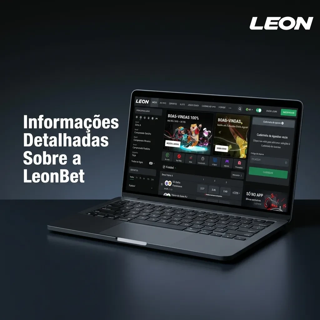 Plataforma LeonBet mostrando opções de apostas esportivas, cassino e segurança digital para jogadores brasileiros.