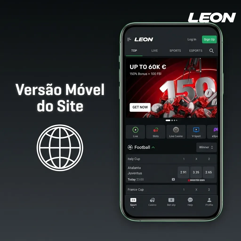 Site móvel com design responsivo em diferentes tamanhos de tela e recursos de carregamento rápido.