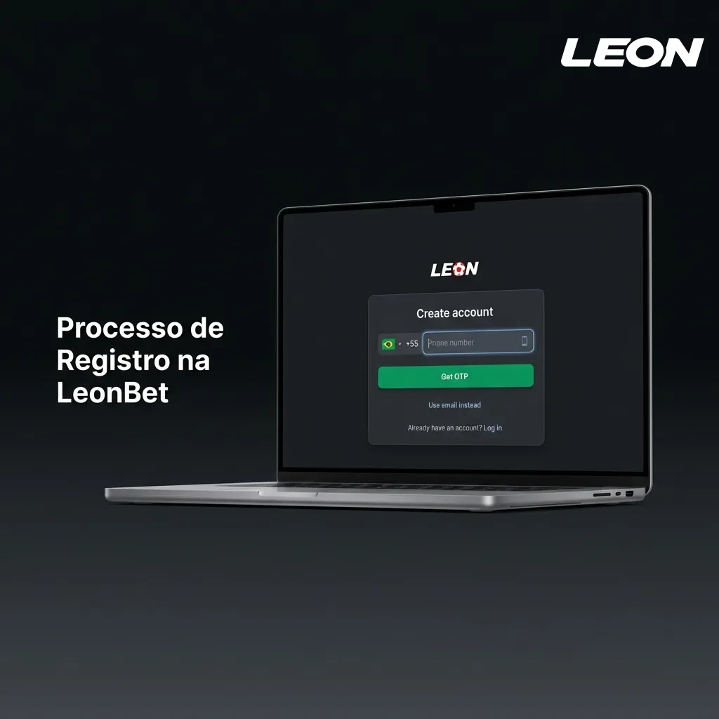 Formulário de registro da LeonBet mostrando o processo passo a passo de criação de conta com campos de dados pessoais e botão de confirmação.