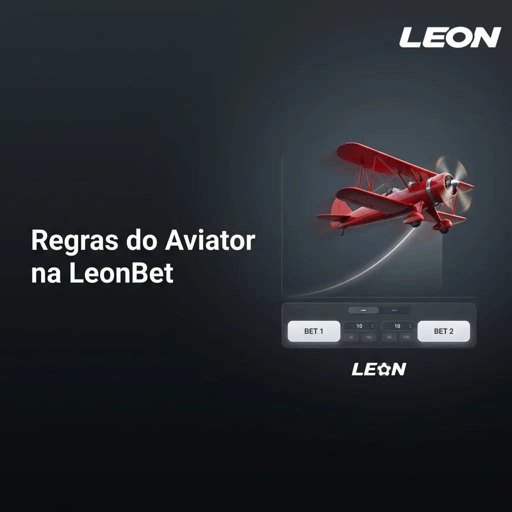 Interface do jogo Aviator mostrando um avião subindo com multiplicador e controles de apostas na plataforma LeonBet.