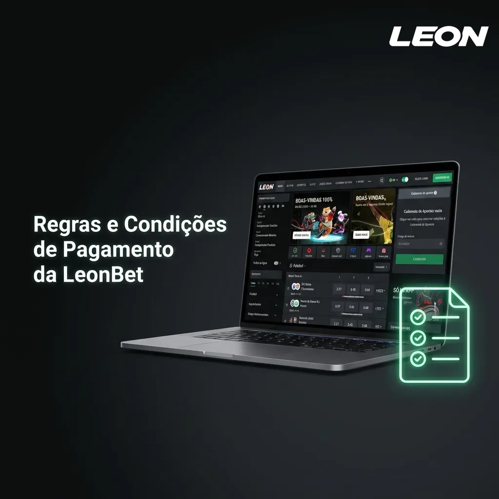 Página de regras de pagamento da LeonBet mostrando verificação de identidade, política de mesmo método de pagamento, requisitos de apostas e limites.