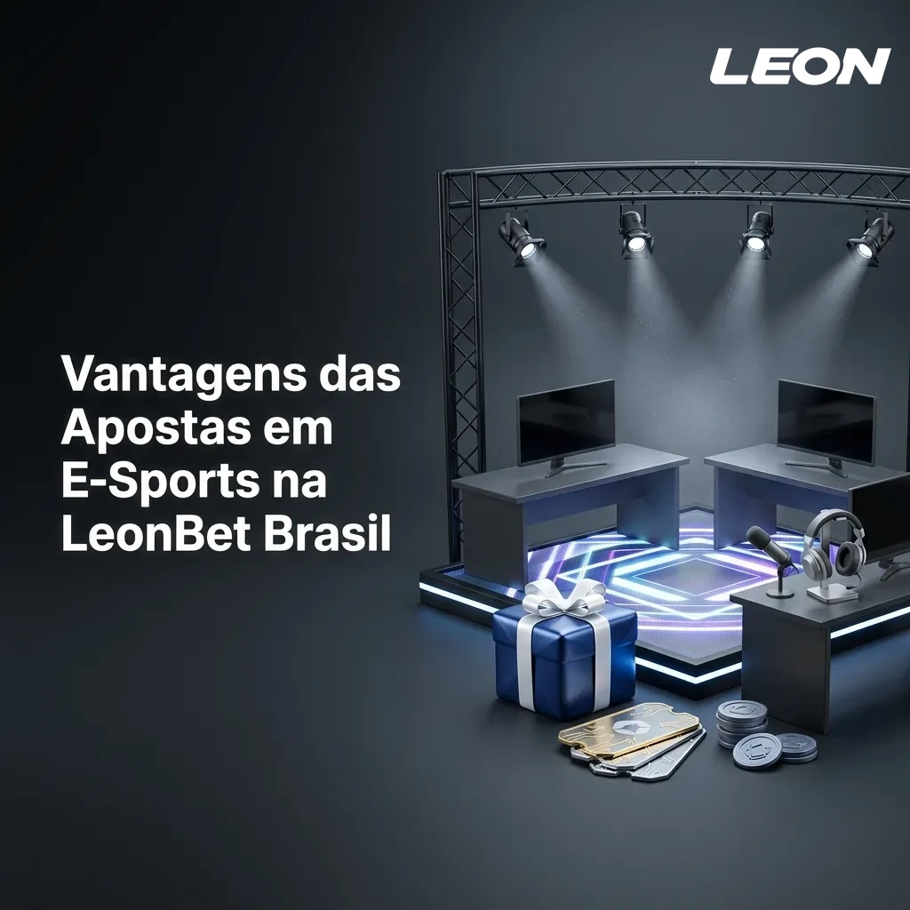 Plataforma de apostas em e-sports LeonBet Brasil apresentando recursos: pagamentos PIX, odds competitivas, aplicativo móvel e transmissões ao vivo.