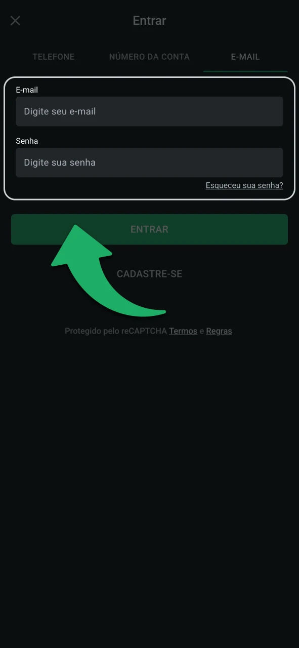 Acesse a plataforma LeonBet usando seu e-mail e senha cadastrados.