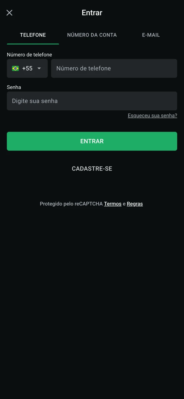 Acesse a plataforma LeonBet com seus dados de login.