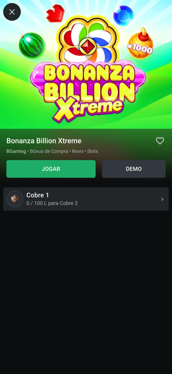 Selecione o jogo de slots desejado na LeonBet.